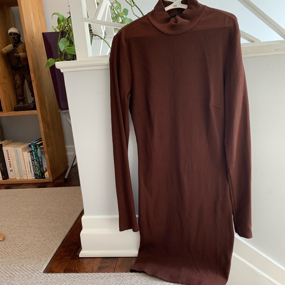 Dynamite ribbed, mock neck dress